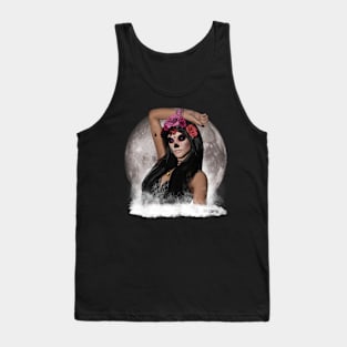 Sugar Skull Vision Purple Eyes Full Moon Tank Top